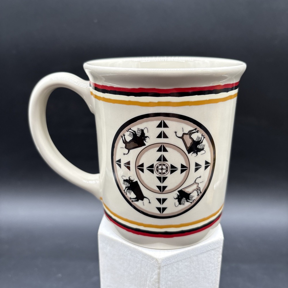 Pendleton Woolen Mills Buffalo Nation 18 oz.  Coffee Mug Red Black Yellow Stripe